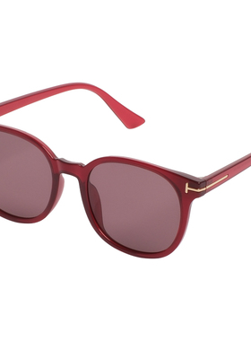 VNTG酒红色椭圆形大框显脸小百搭ins风墨镜防紫外线uv400太阳眼镜