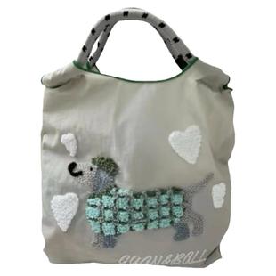 ball chain mini小众狗狗刺绣小号手提斜挎包尼龙单肩迷你手提包