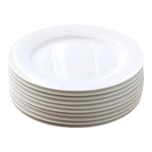 优质纯白骨瓷平盘吐骨碟家用餐盘牛排盘凉菜碟酒店摆台釉下彩陶瓷