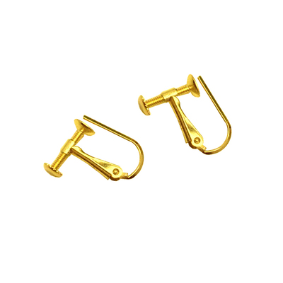 正品18k金法国夹螺丝无耳洞耳夹半成品焊接配件耳钉DIY时尚耳饰