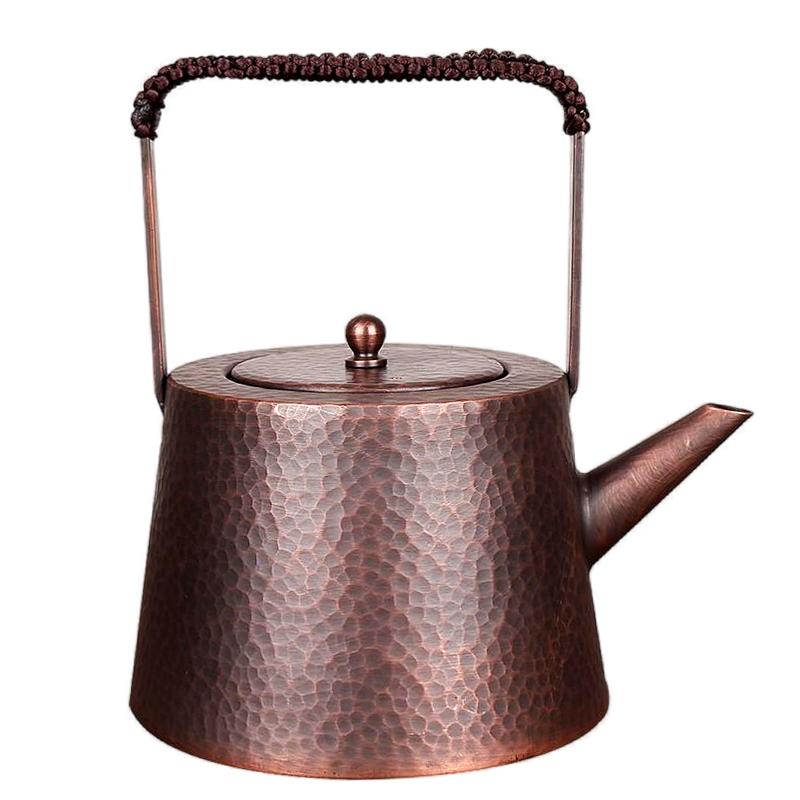 纯铜茶壶紫铜手工中式围炉煮茶壶