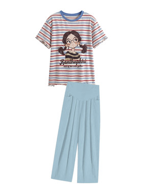 孕妇套装夏季薄款2026新款卡通