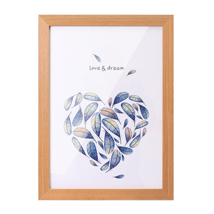 原木色相框框架挂墙a4纸a3实木4k木质8k装饰画框照片字画装裱定制