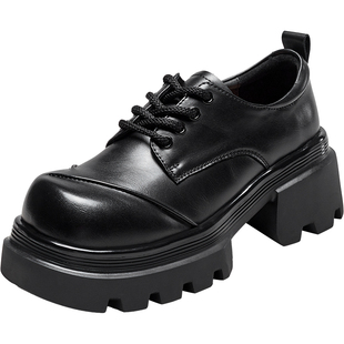 意尔康厚底系带乐福鞋女2026款春秋复古学院风深口小皮鞋jk单鞋