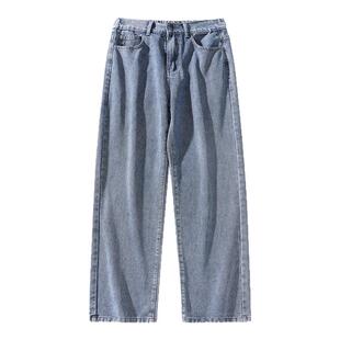 FOG GOETHE水洗潮牌牛仔裤男款直筒宽松2025春秋季蓝色百搭长裤子