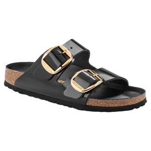 BIRKENSTOCK勃肯德国进口大扣女款牛皮革漆皮亮面Arizona双扣拖鞋