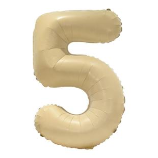 32寸焦糖奶油色铝膜大数字气球儿童生日周岁派对场景拍照布置装饰