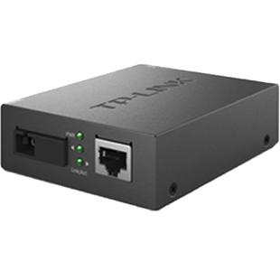 普联TP-LINK TL-FC111A 百兆单模单纤光纤收发器SC光电转换器网络监控远距离双向传输20公里外置5V电源机架式
