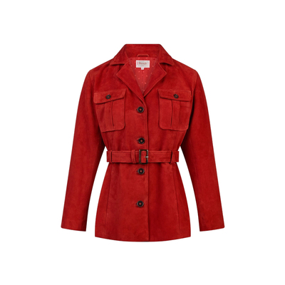 Rouje简约通勤红色修身夹克