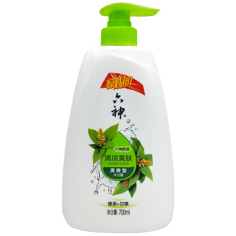 六神沐浴露700ml清凉绿茶甘草