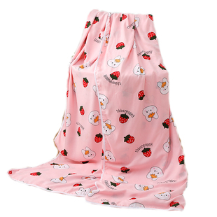 人造棉夏凉被双层不夹棉夹被夏季薄空调被婴儿童盖被成人棉绸盖毯