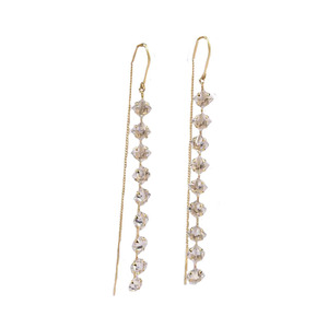 超仙显脸瘦长款镶钻流苏耳线2022年新款潮气质高级感耳环网红耳饰