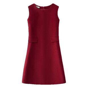 羊毛呢背心裙中长款加厚马甲裙显瘦打底裙秋冬新款呢子连衣裙A裙