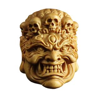 黄杨木雕手把件不动明王人物文玩家居饰品木质随身汽车挂件把玩