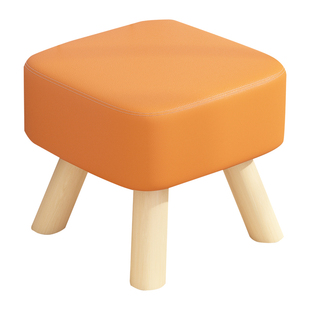 简约沙发凳门口换鞋凳实木小凳子方皮凳茶几矮凳网红墩子脚踏椅子