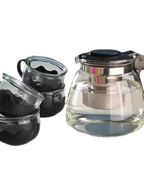 茶壶5件套   璃耐热耐高温家用过滤茶壶沏茶杯大容量冲茶器