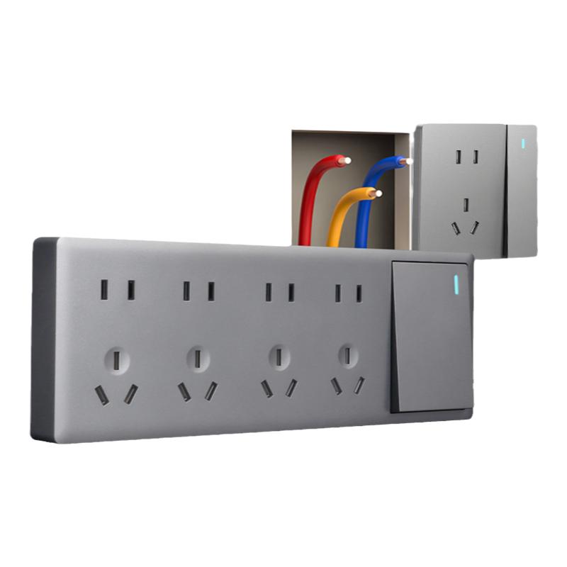 86型扩展插座家用墙壁超薄拓展开关带插座排插多孔转换插座接线板