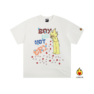 BURNIN*BOY DON'T CRY短袖T恤纯棉休闲风潮流上衣2026年春夏新款