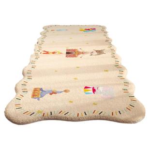 床边地毯卧室卡通可爱免洗可擦女孩不规则儿童加厚毛绒防滑脚垫子