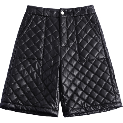 高腰加厚皮裤五分裤女秋冬季