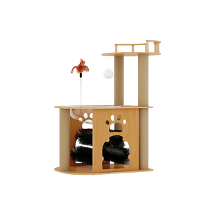 ucat猫爬架猫窝猫一体太空舱小型实木猫架猫架子跳台猫抓柱| 盖象