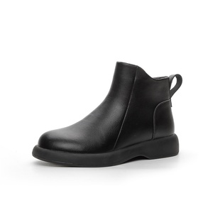 真皮切尔西靴女2025年秋冬季新款百搭复古大码短靴厚底牛皮马丁靴