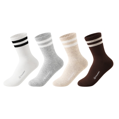 全棉时代女士条纹外搭条纹长筒袜