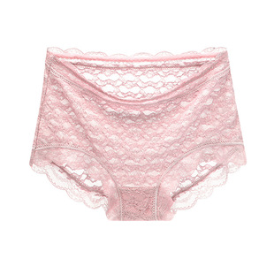 法式浪漫油画里的性感~全蕾丝泡泡棉透气提花网纱棉裆内裤女