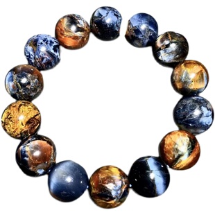 彼得石手串纳米比亚彼得石蓝风暴龙鳞手串凤凰纹朱雀纹彼得石手链