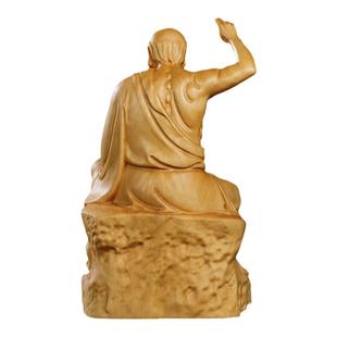 小叶黄杨木雕伏虎罗汉摆件新中式木质家居神像客厅礼品收藏品摆饰