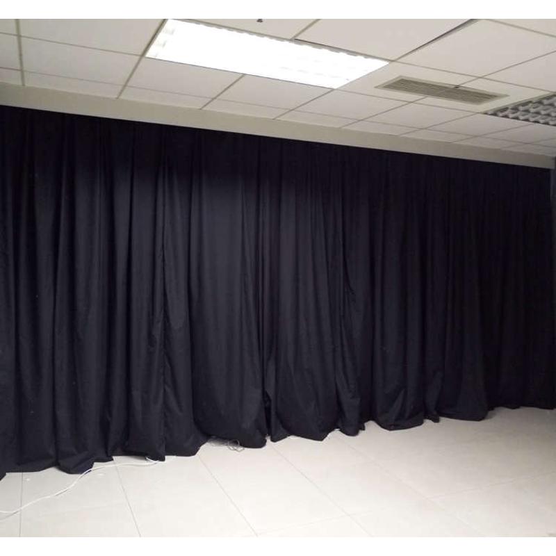 摄影棚实验室暗室影视投影室客厅卧室遮光帘纯双面黑色遮光布窗帘