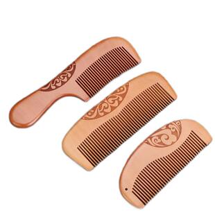 天然桃木梳子家用加厚实木按摩梳正品木质健康不伤发大号柄梳月梳