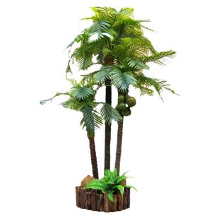 仿真椰子树假椰树室内装饰热带植物仿真棕榈树配底板酒店展厅摆放