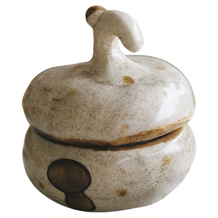 泽滕家陶瓷收纳小罐子迷你可爱带盖原创意蒸鸡蛋盅厨房调味佐料瓶