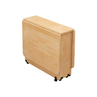 纯实木折叠餐桌小户型家用吃饭桌子简约现代小户型可移动折叠桌