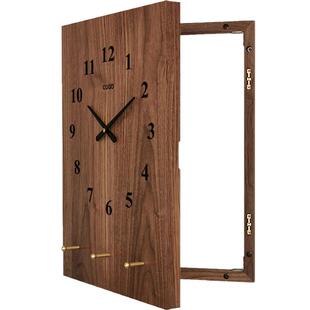 黑胡桃 胡桃木电表箱装饰画带挂衣钩挂衣架挂钩遮挡箱竖款加钟表