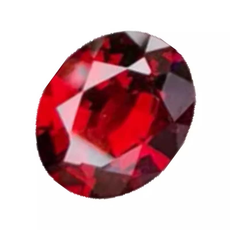 天然鸽血红宝石戒面铁铝石榴石刻面裸石正红色可镶嵌戒指吊坠手链