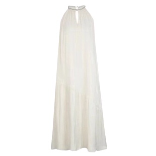 戚薇同款高级感白色挂脖连衣裙女夏法式度假风气质吊带背心长裙子