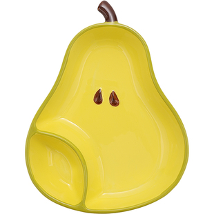 可爱水果分格盘子家用陶瓷水果盘小吃盘吃火锅的蘸料碟调味料碟子