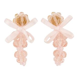 Simone Rocha 小巧蝴蝶结耳环 水晶 粉色