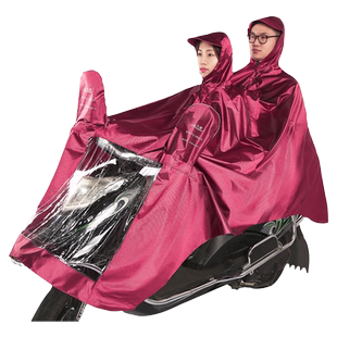 天堂伞双人雨衣电瓶摩托骑行双人长款雨披衣全身防水双人情侣雨披