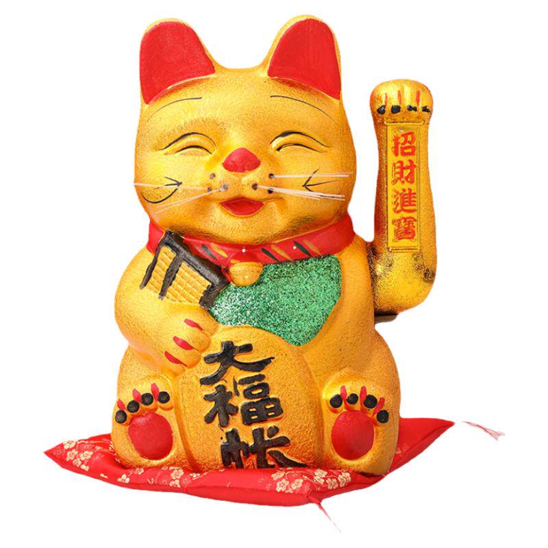 招财猫开业摆件电动摇招手笑脸小号陶瓷猫发财猫家居客厅店铺送礼