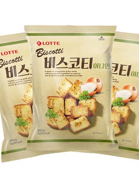 乐天韩国进口非油炸饼干70g×3袋