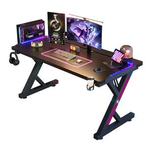 实木电脑桌台式卧室书桌办公桌椅套装碳纤维情侣家用游戏电竞桌子