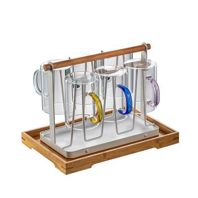 玻璃杯套装家用耐热带把手喝水