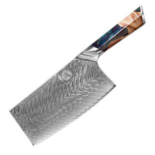 大马士革钢刀家用切菜刀免磨厨房刀超快不锈钢锋利刀具套餐中式