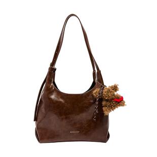 三福挎包冬季琥珀流金松弛感托特包大容量休闲时尚女包512744