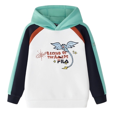 FILA斐乐童装儿童连帽卫衣2024冬季新款男童小童加绒保暖上衣可爱