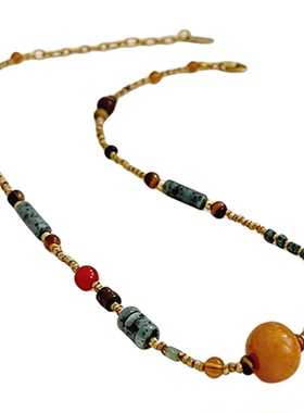 新款多宝蜜蜡串珠子项链叠戴气质