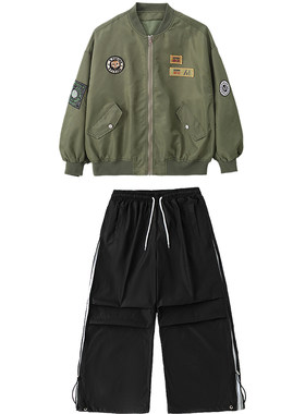 儿童酷帅夹克嘻哈街舞架子鼓潮服